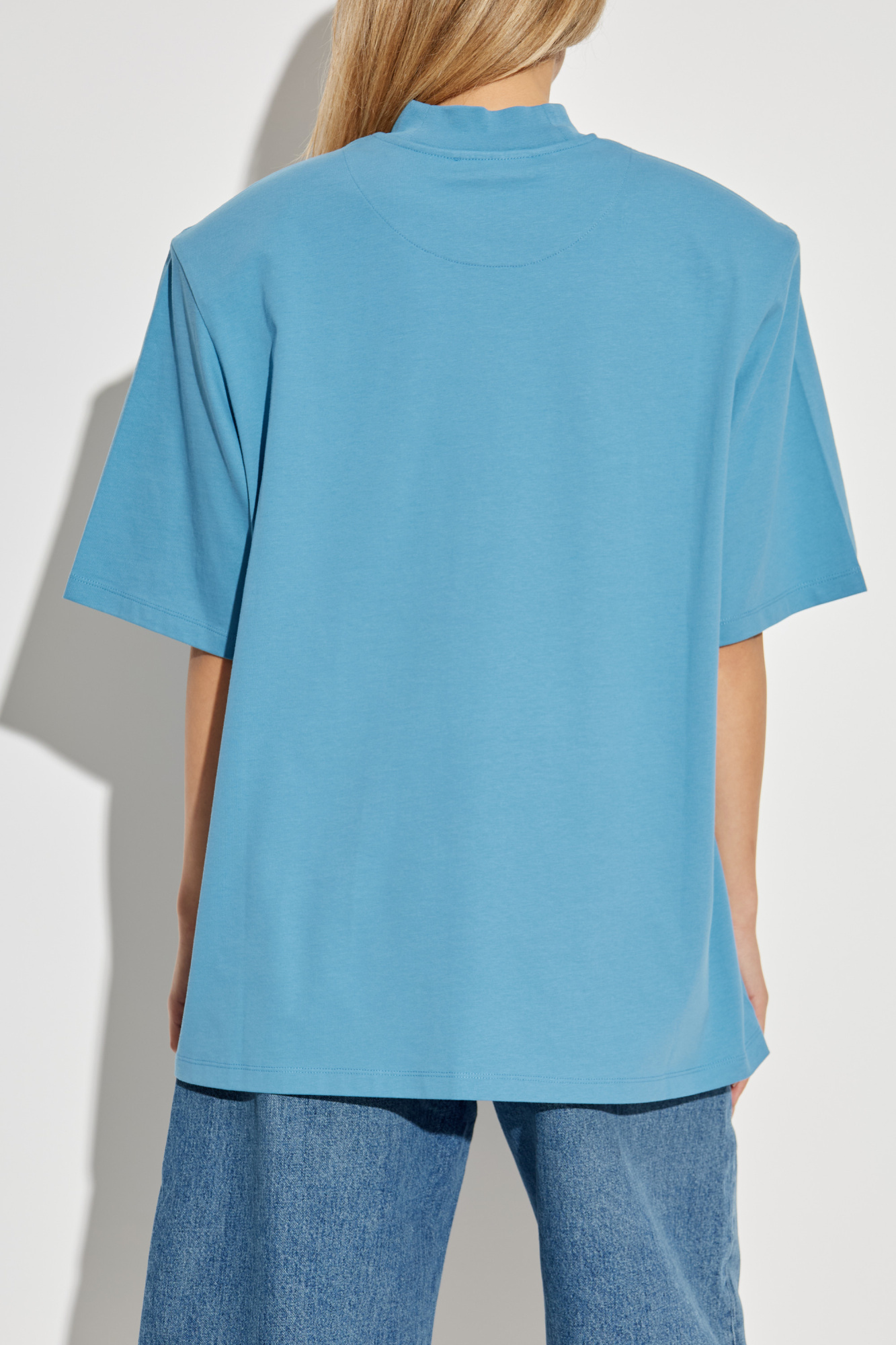 Tシャツ・カットソー THE ATTICO Women Tops The Attico Women's Zip Front T-Shirt in Black The Attico